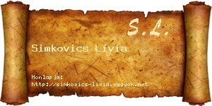 Simkovics Lívia névjegykártya