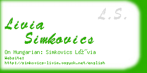 livia simkovics business card